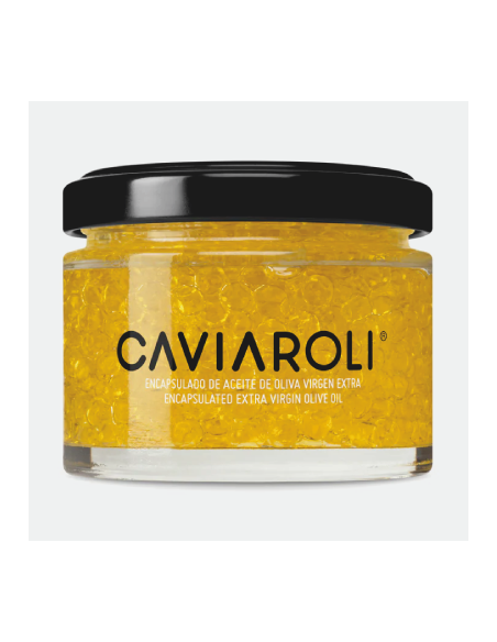 Perlas de aceite de oliva virgen extra de la variedad Arbequina